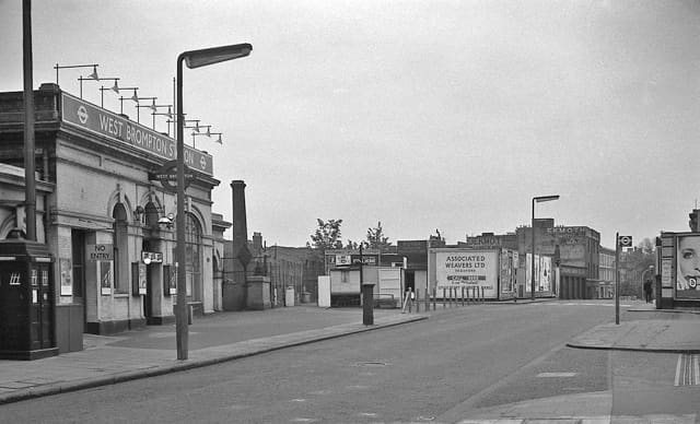 West Brompton Station, entrance on Old Brompton Road/Lillie Road, 1963