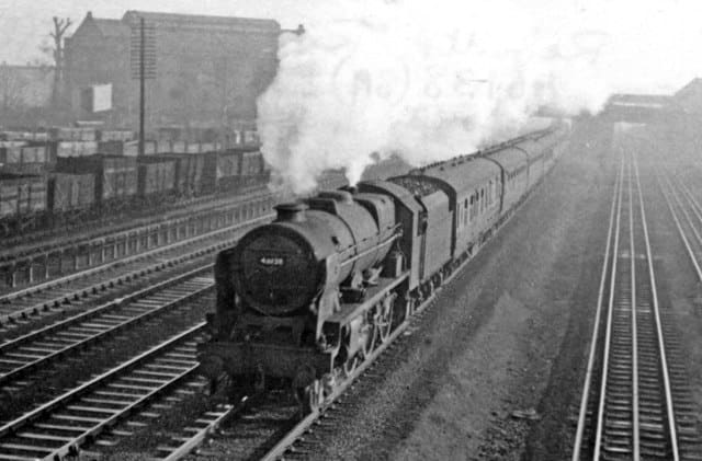 Wintry scene on the WCML north of Headstone Lane, 1951