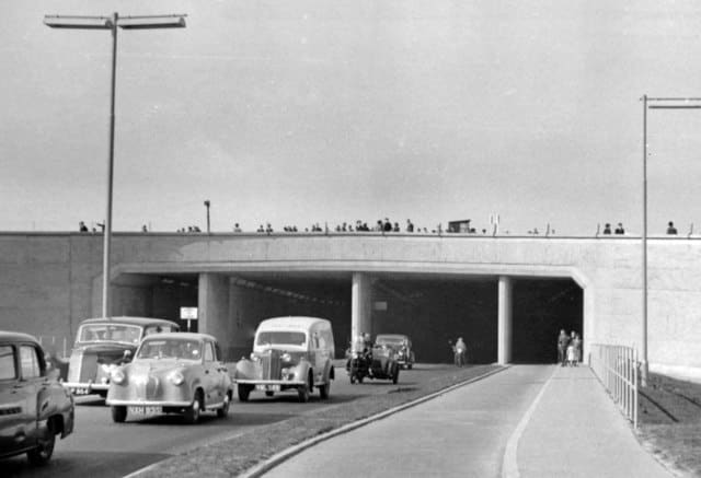 Tunnel on road into London Airport, Heathrow 1955, 1955
