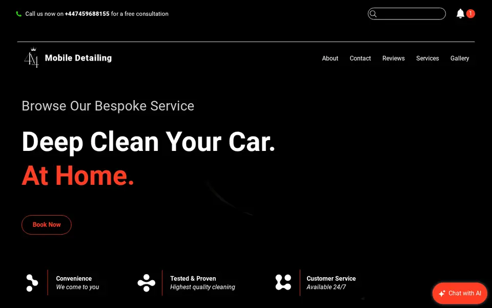 The top of 4x4detailing.co.uk