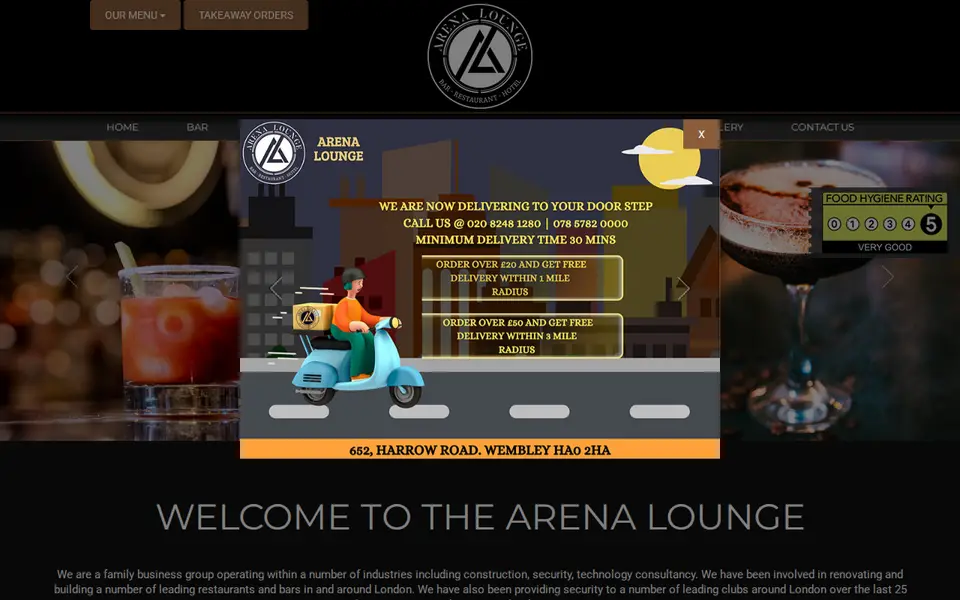 The top of arenalounge.co.uk