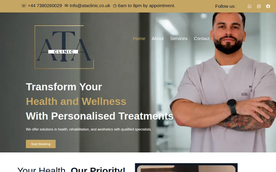 The top of ataclinic.co.uk