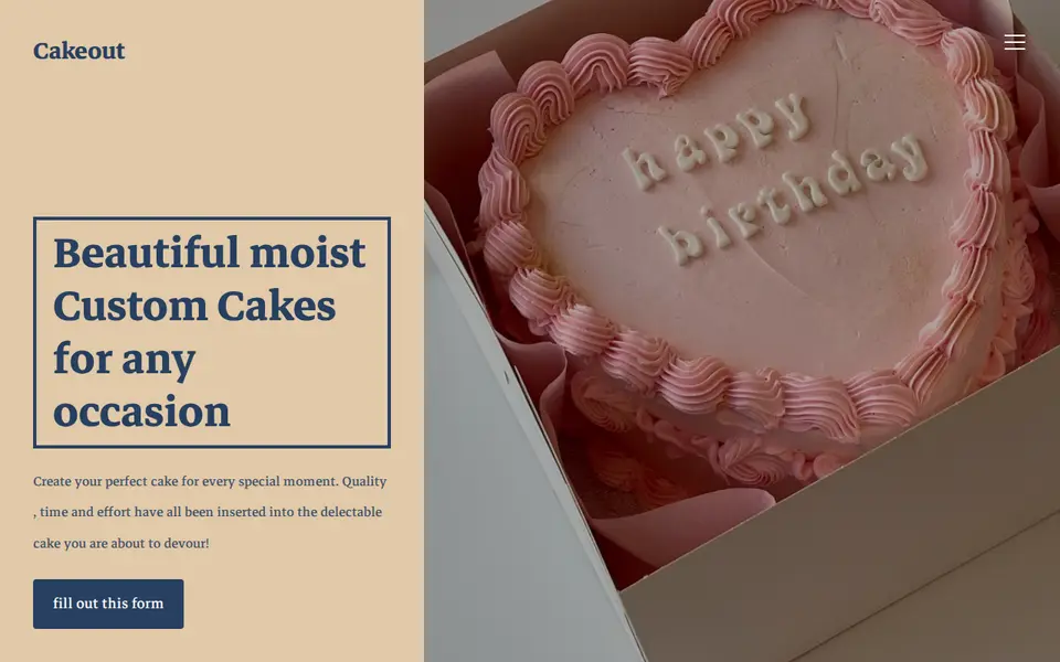 The top of cakeout.uk