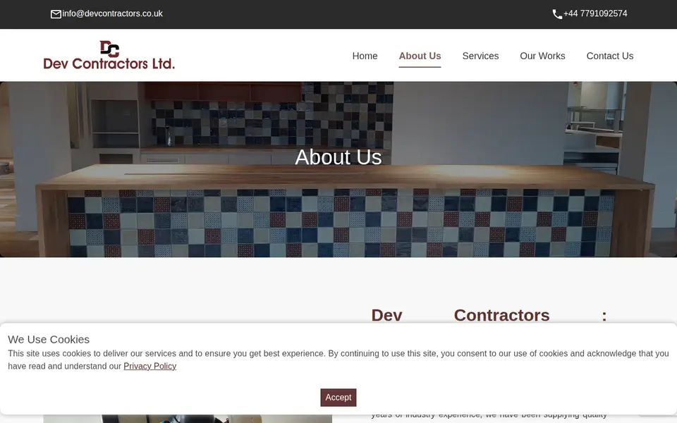 The top of devcontractors.co.uk