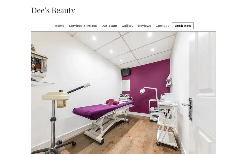 The top of deesbeauty.mytreatwell.co.uk