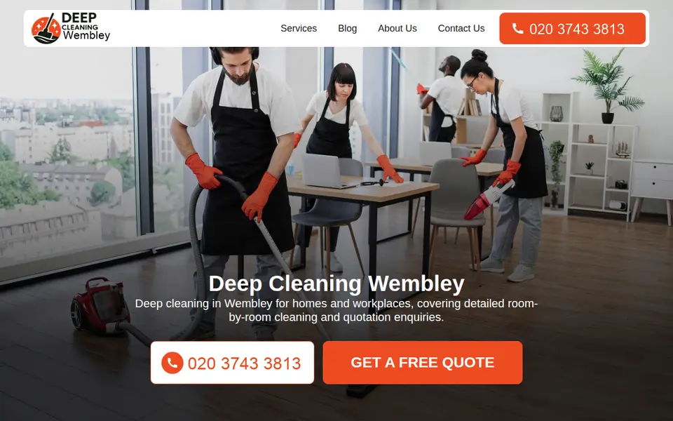 The top of deepcleaningwembley.co.uk