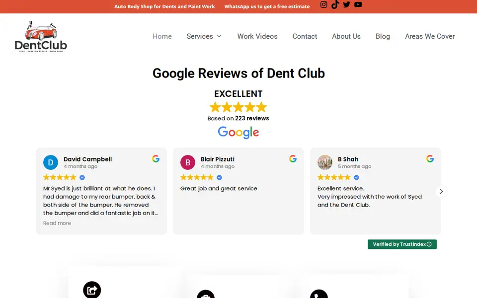 The top of dentclub.co.uk