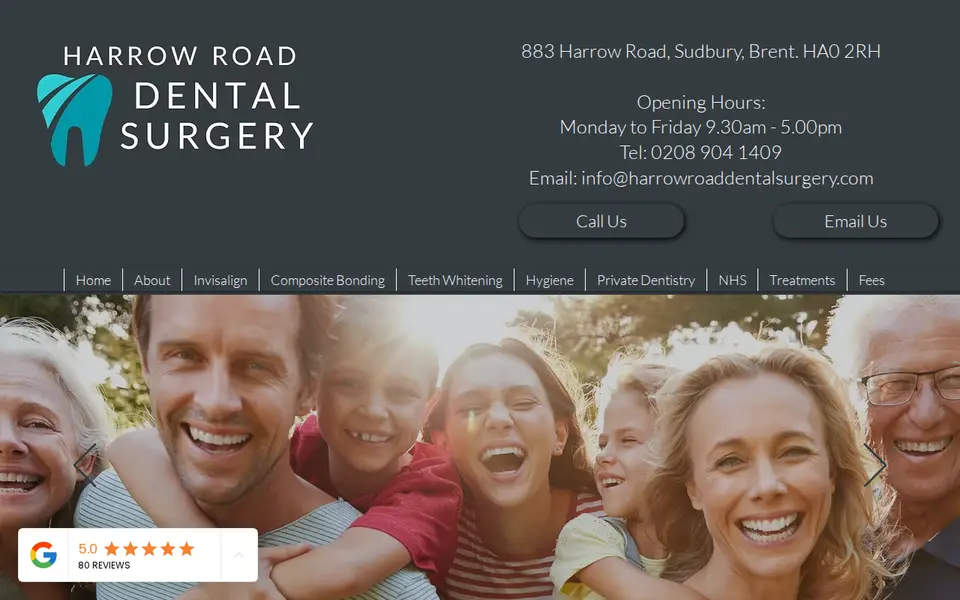 The top of harrowroaddentalsurgery.com