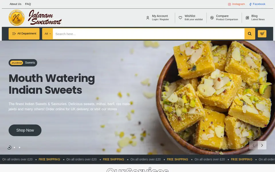 The top of jalaramsweetmart.co.uk