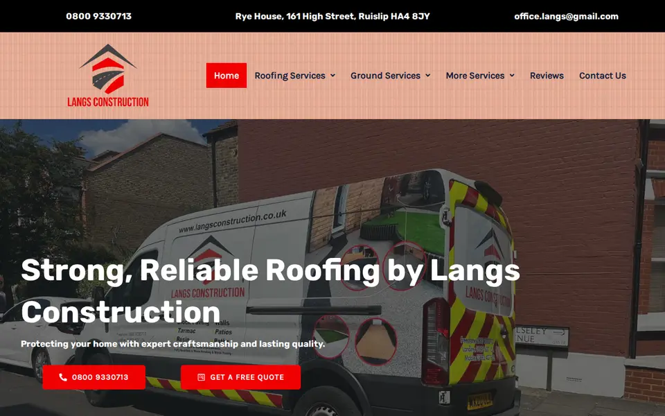 The top of langsconstruction.co.uk