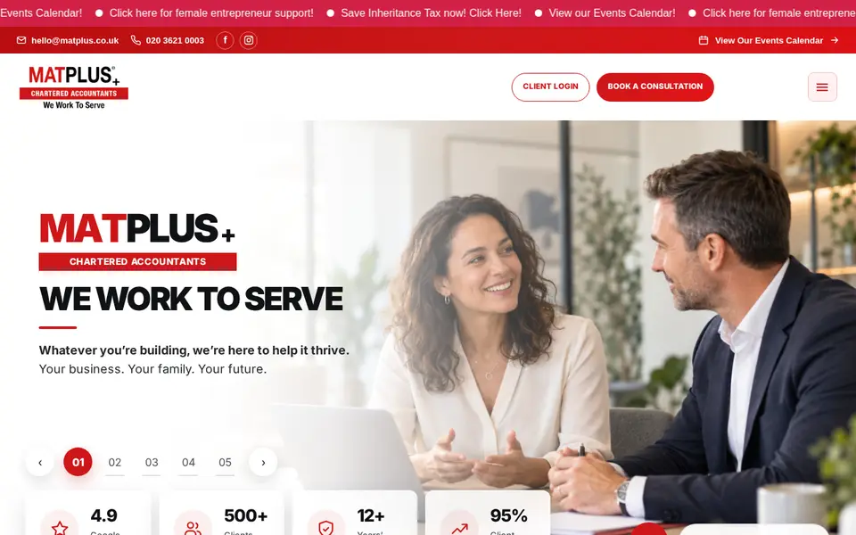 The top of matplus.co.uk