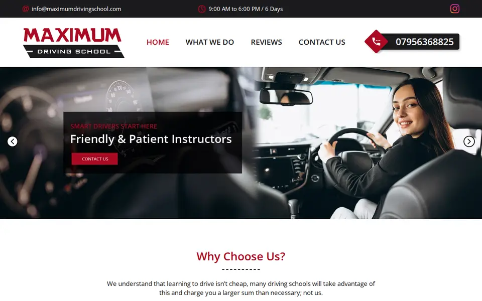 The top of maximumdrivingschool.com