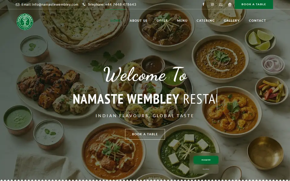 The top of namastewembley.com