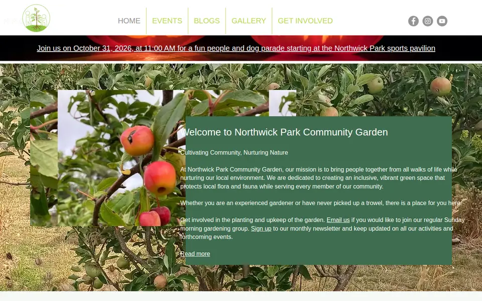 The top of northwickparkcommunitygarden.com