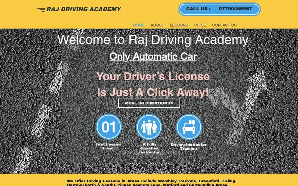 The top of rajdrivingacademy.com