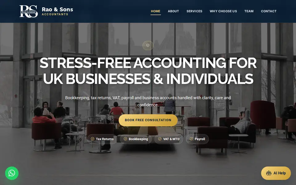 The top of raoandsonsaccountants.com