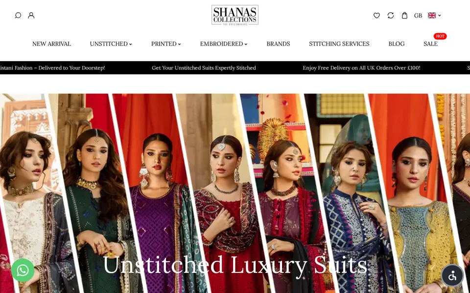 The top of shanascollections.co.uk