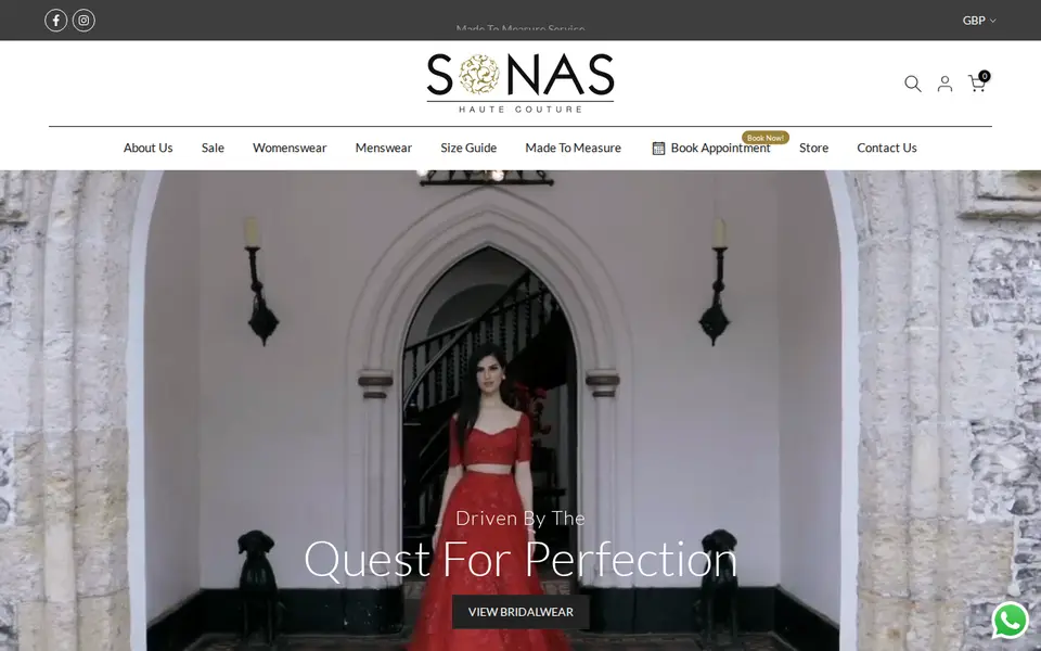 The top of sonascouture.com