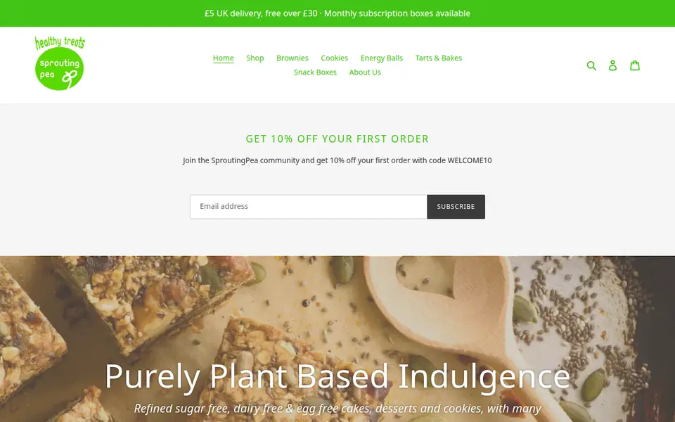 The top of sproutingpea.co.uk