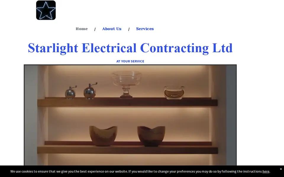 The top of starlightelectrical.co.uk