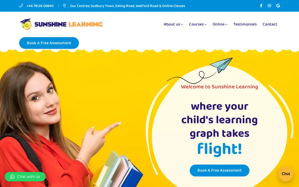 The top of sunshinelearninguk.com