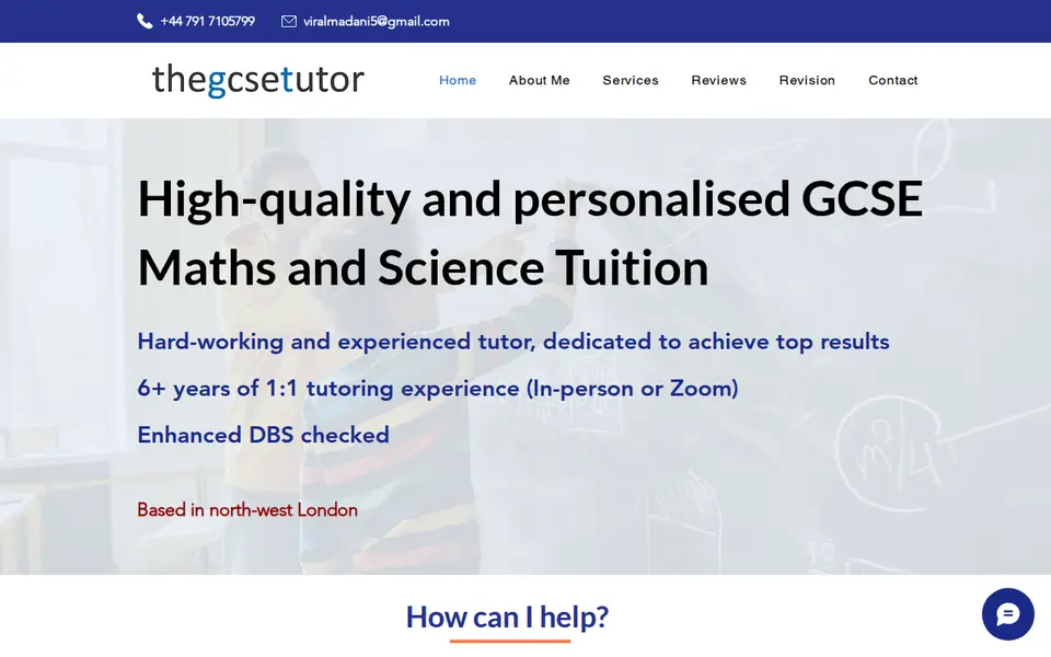 The top of thegcsetutor.co.uk