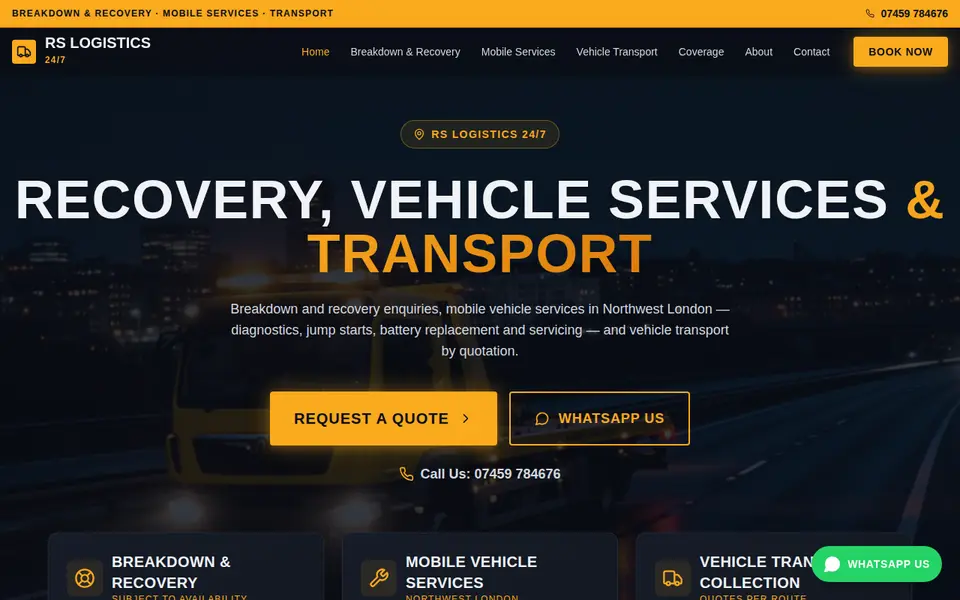 The top of rslogistics247.co.uk