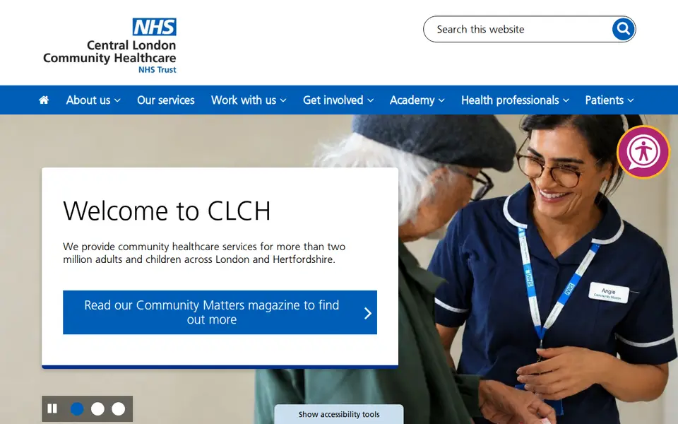 The top of clch.nhs.uk