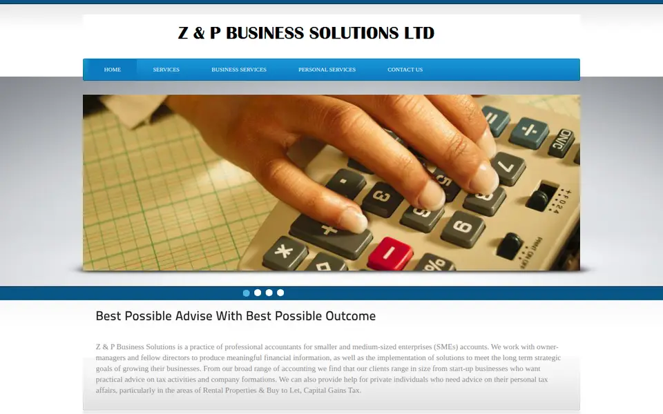 The top of zpsolutions.co.uk