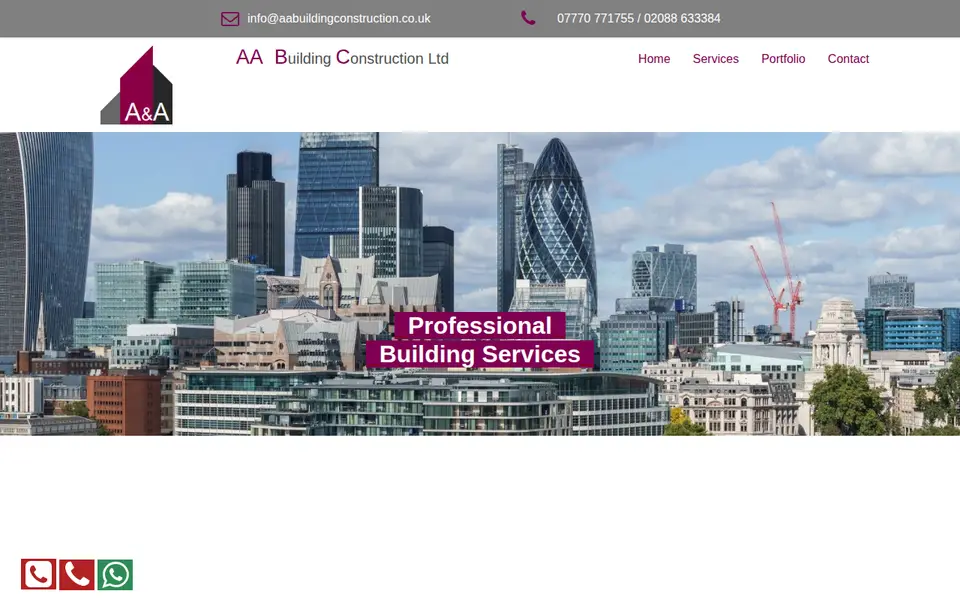The top of aabuildingconstruction.co.uk