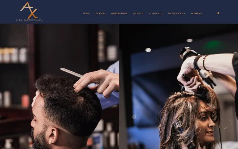 The top of alexhairdressers.co.uk