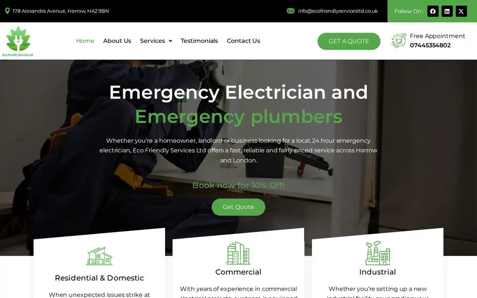 The top of ecofriendlyservicesltd.co.uk