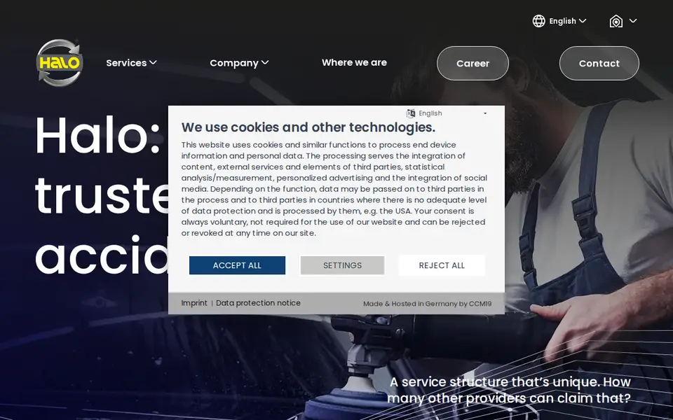 The top of haloarc.co.uk