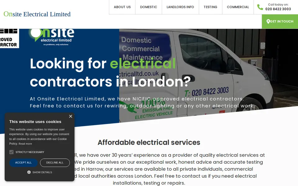 The top of onsiteelectricalltd.co.uk