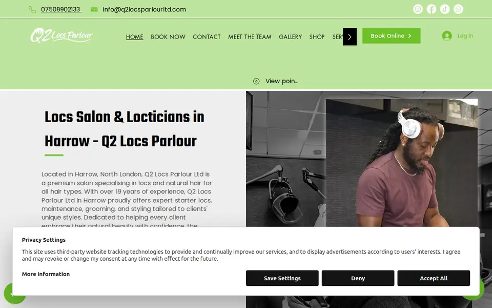 The top of q2locsparlourltd.com