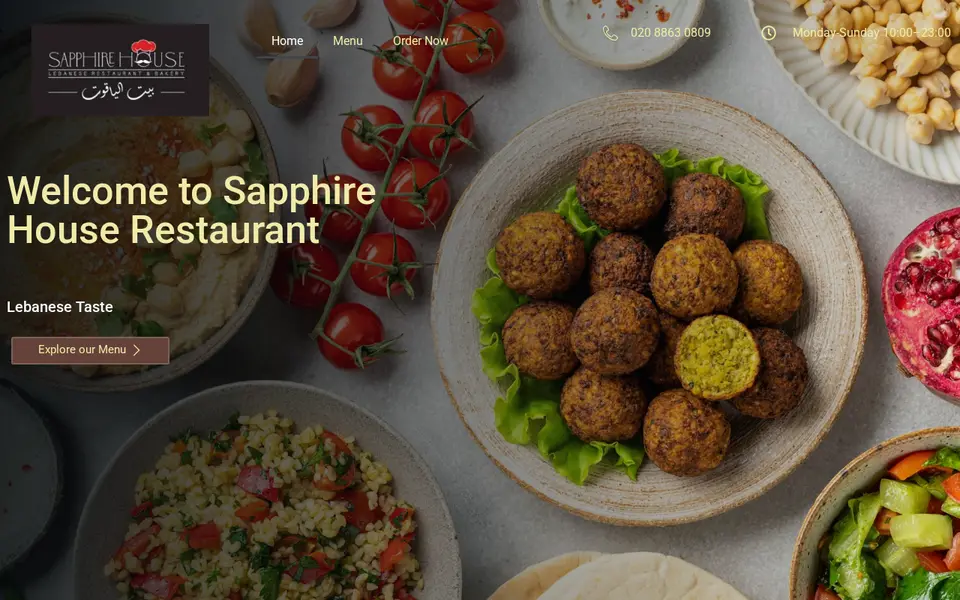 The top of sapphirehouserestaurant.co.uk