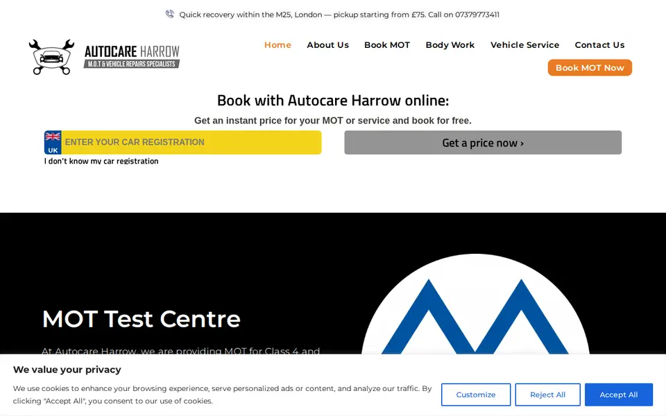 The top of autocareharrow.com