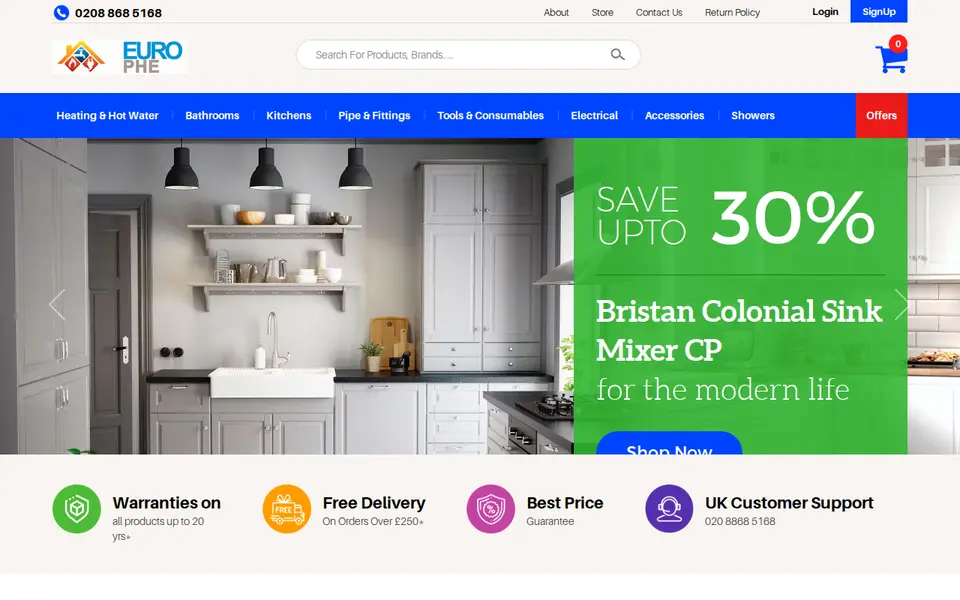The top of europlumbing.co.uk