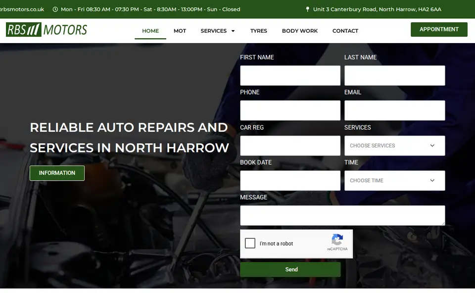 The top of rbsmotors-motharrow.co.uk
