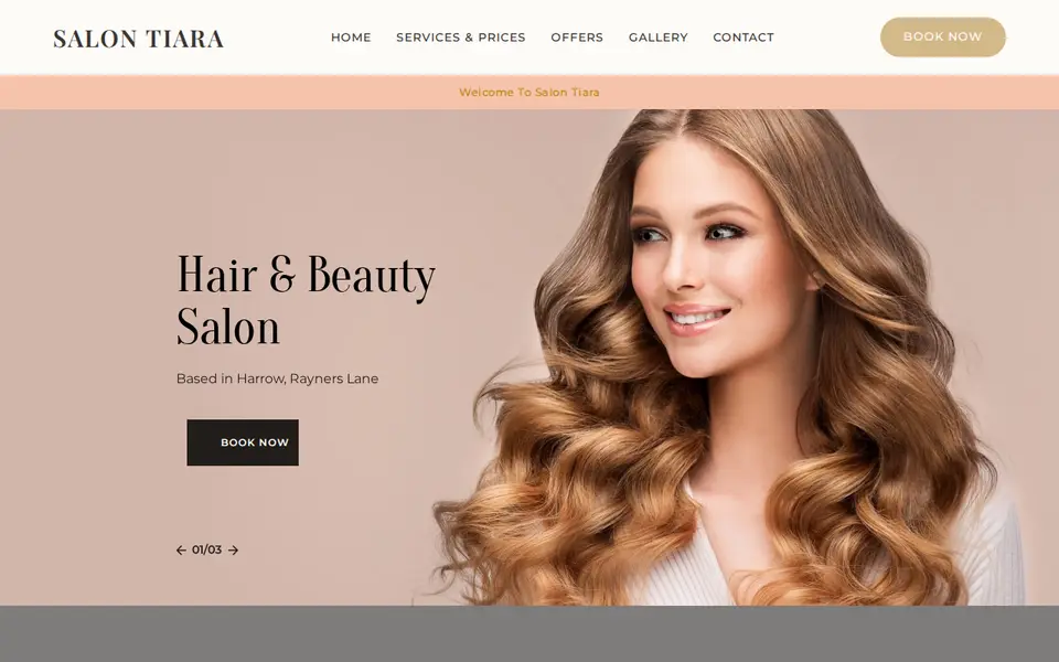 The top of salontiara.co.uk