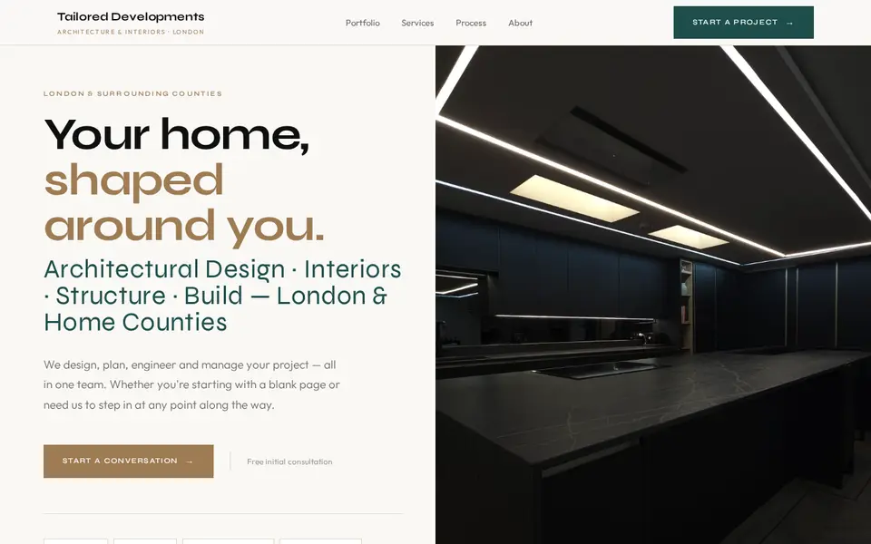 The top of itstailored.co.uk