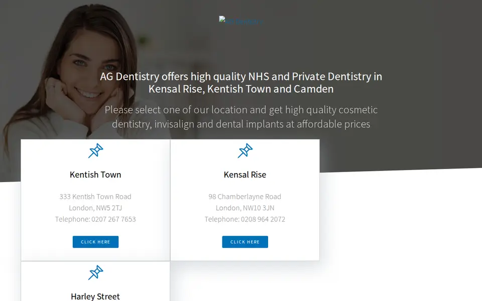 The top of agdentistry.co.uk