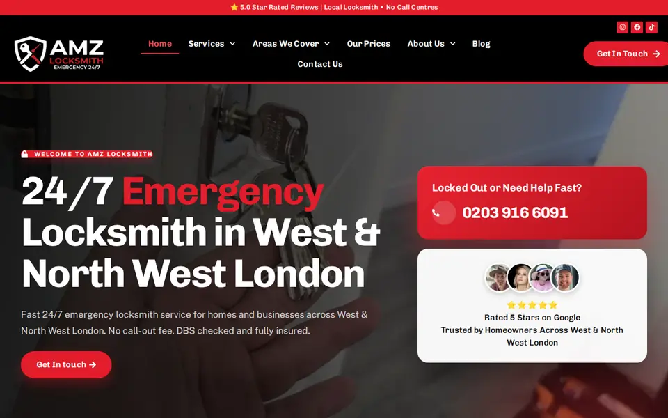 The top of amzlocksmith.co.uk