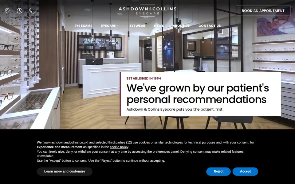 The top of ashdownandcollins.co.uk
