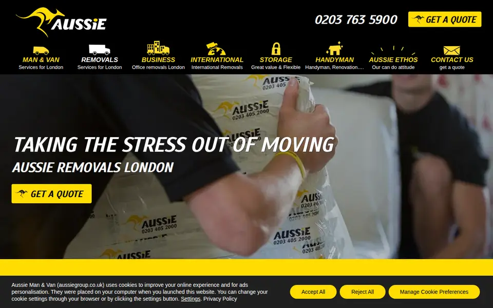 The top of aussieremovals.co.uk