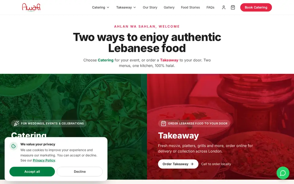 The top of awafifoods.co.uk