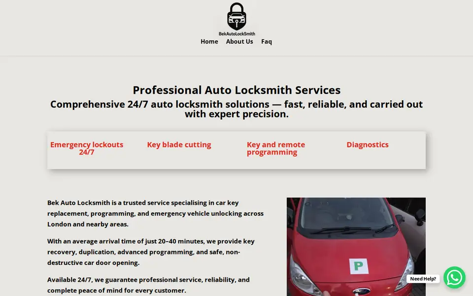 The top of bekautolocksmith.co.uk