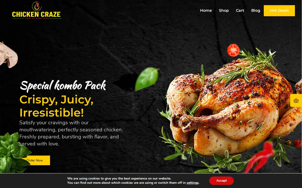 The top of chickencraze.co.uk