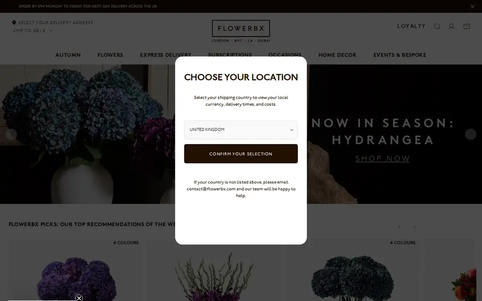The top of flowerbx.com