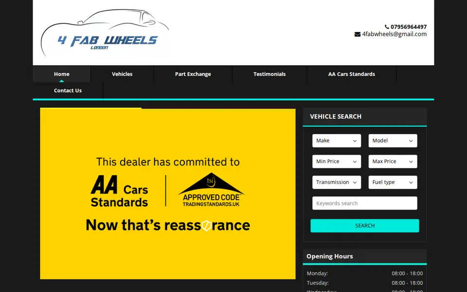 The top of 4fabwheels.co.uk